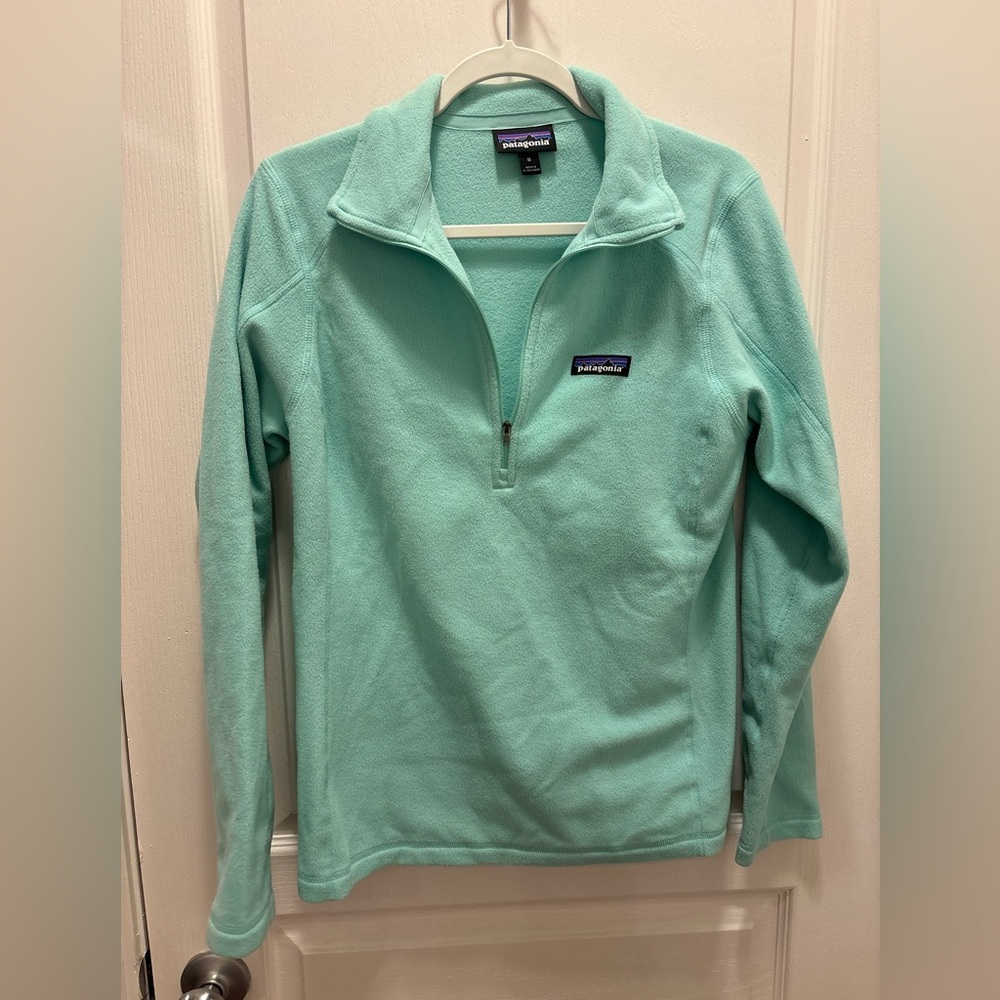 Patagonia Light Green Fleece Quarter Zip Jacket